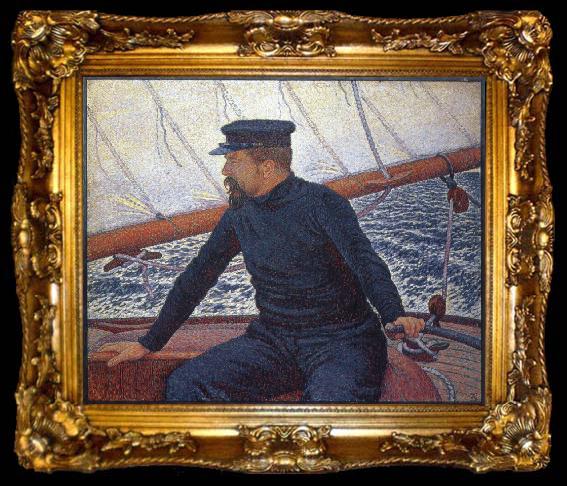 framed  Theo Van Rysselberghe signac on his boat, ta009-2
